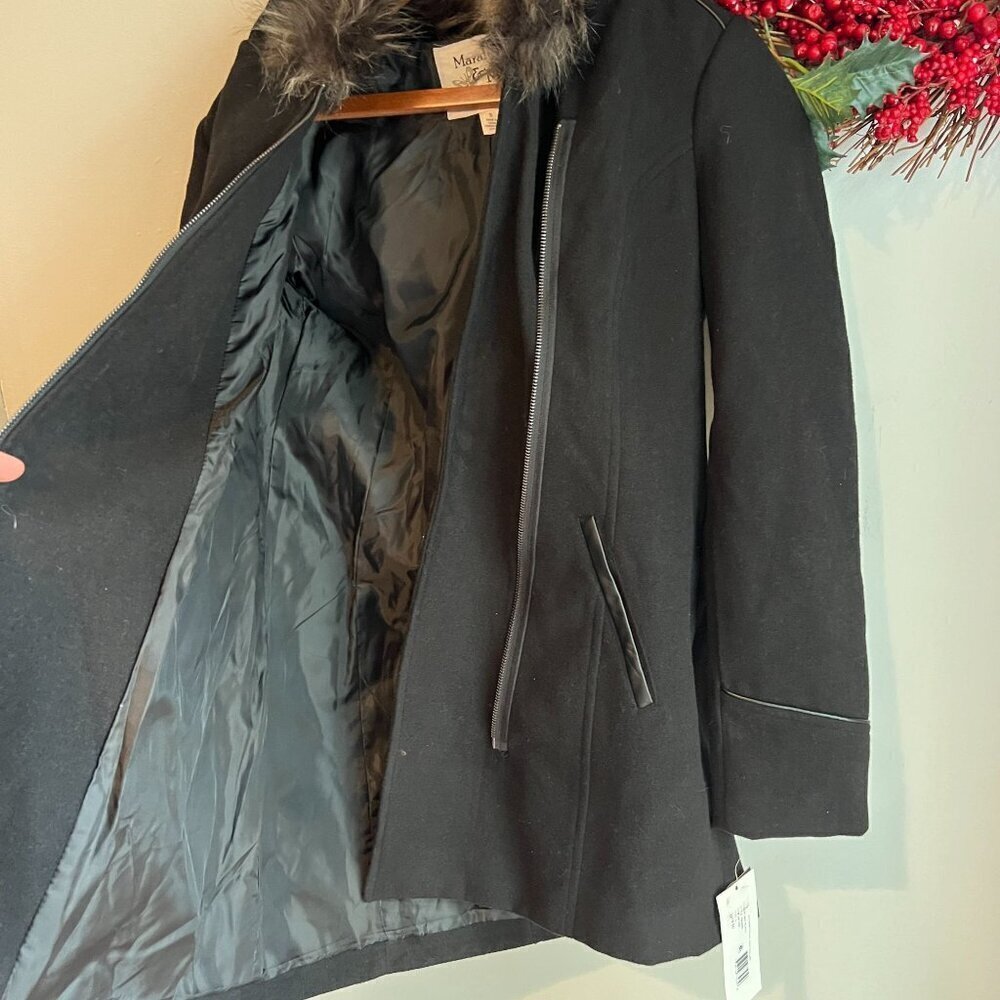 Maralyn & Me Winter Cold Weather Parka Coat Small Black 6954ME-E9 - Picture 3 of 9